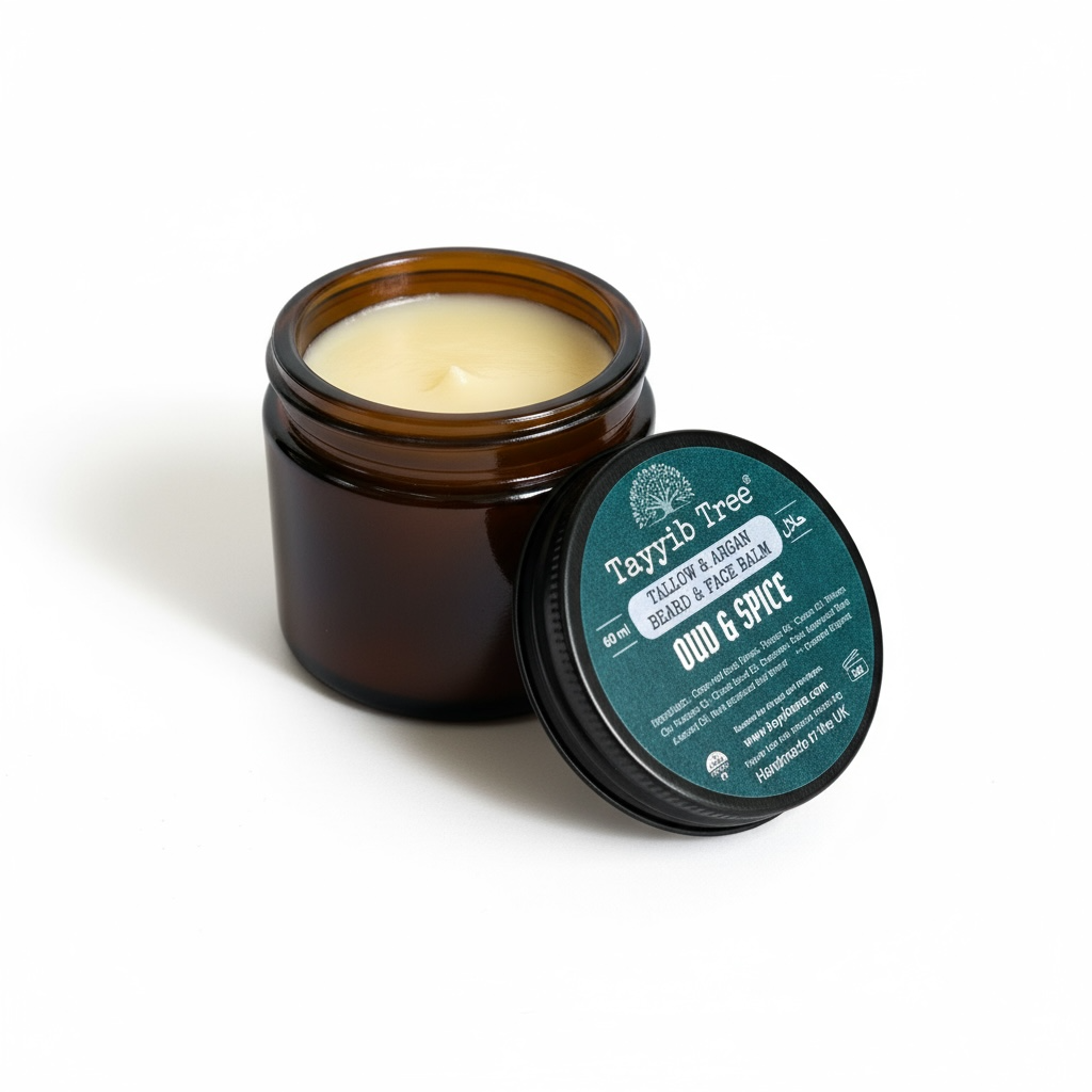 Tallow & Argan Beard and Face Balm - Men's Special Blend - Handcrafted in UK - Halal