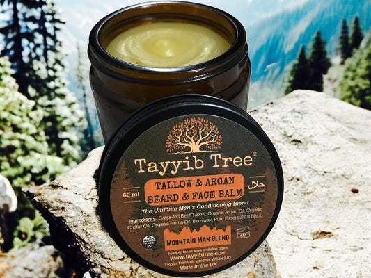 Tallow and Argan Beard and Face Balm - Men's Special Blend - Handcrafted in UK - Halal