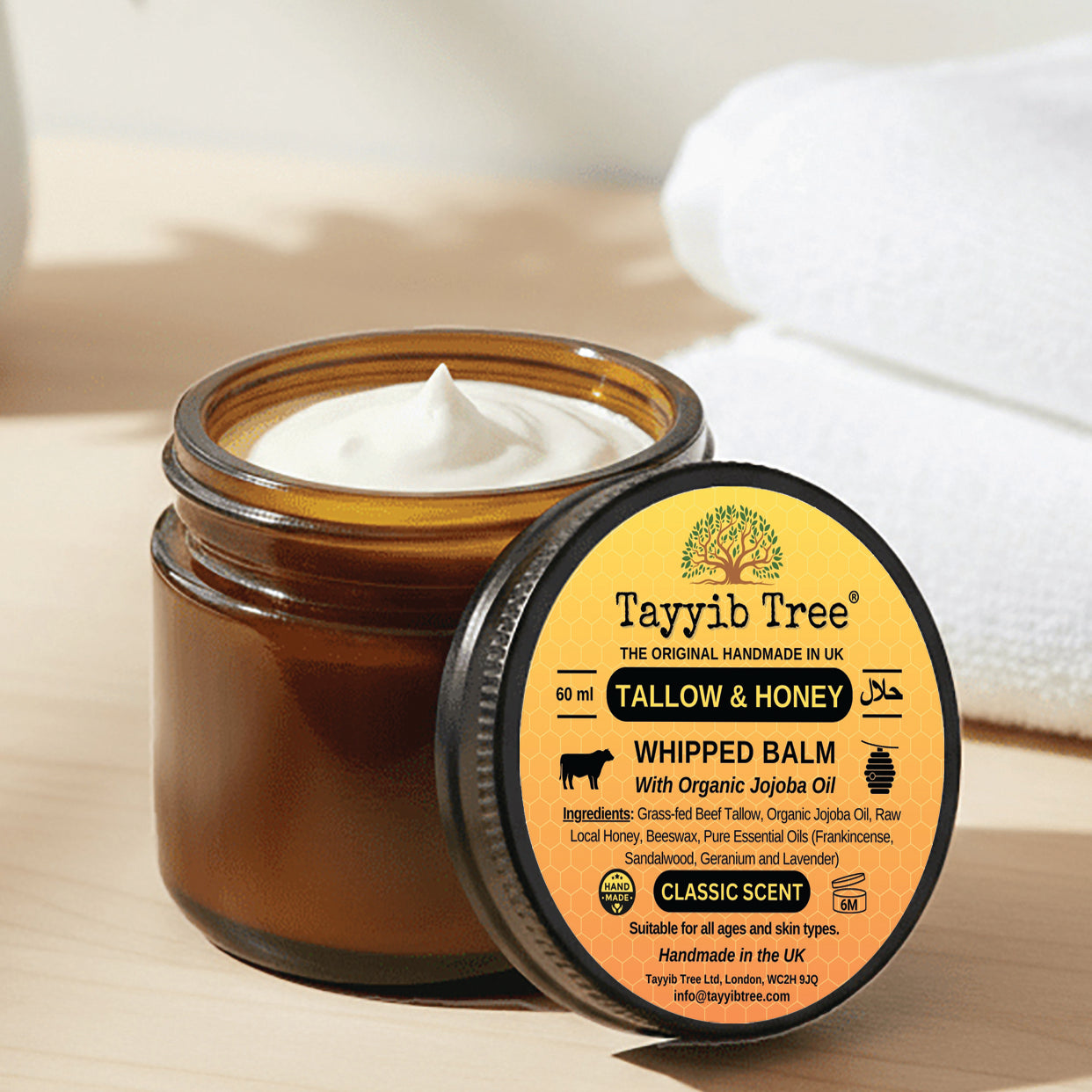 Tallow & Honey Whipped Balm - Handmade in UK, Halal