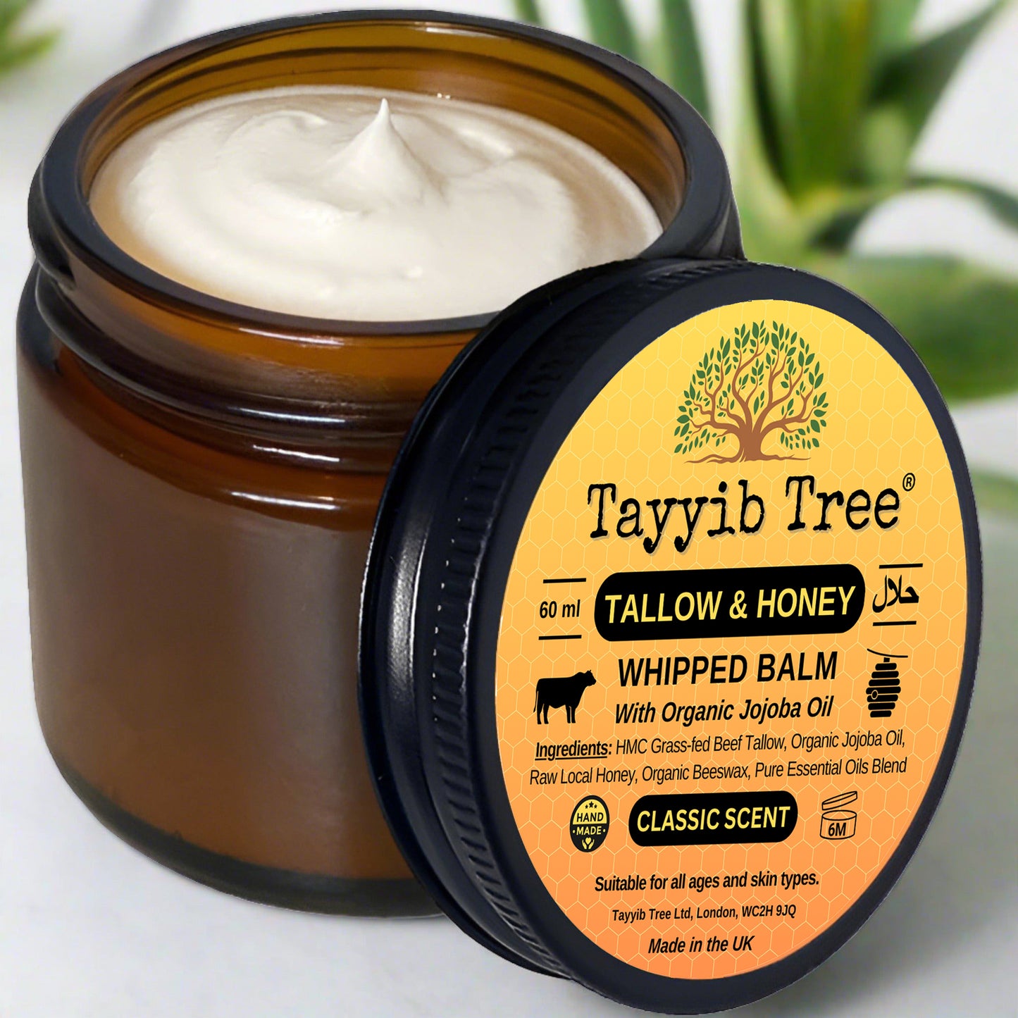 Grass-fed Tallow & Honey Balm - Intense Relief for Eczema, Psoriasis, Acne, Dry Skin - Halal