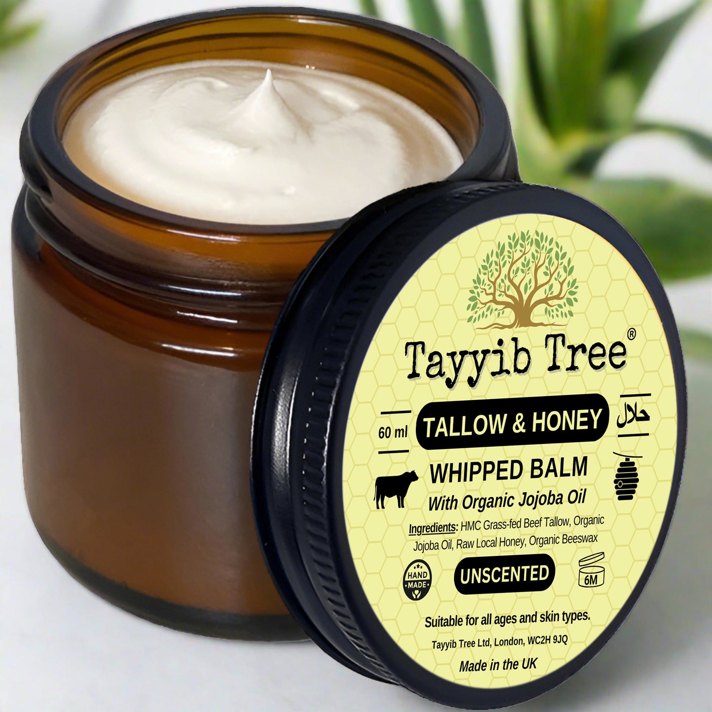 Grass-fed Tallow & Honey Balm - Intense Relief for Eczema, Psoriasis, Acne, Dry Skin - Halal