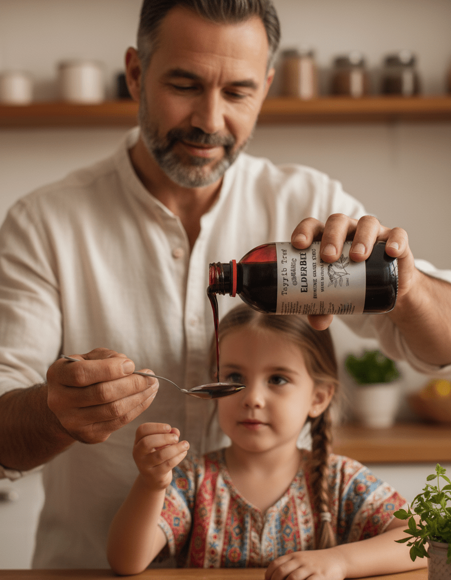 Tayyib Tree elderberry syrup bottle